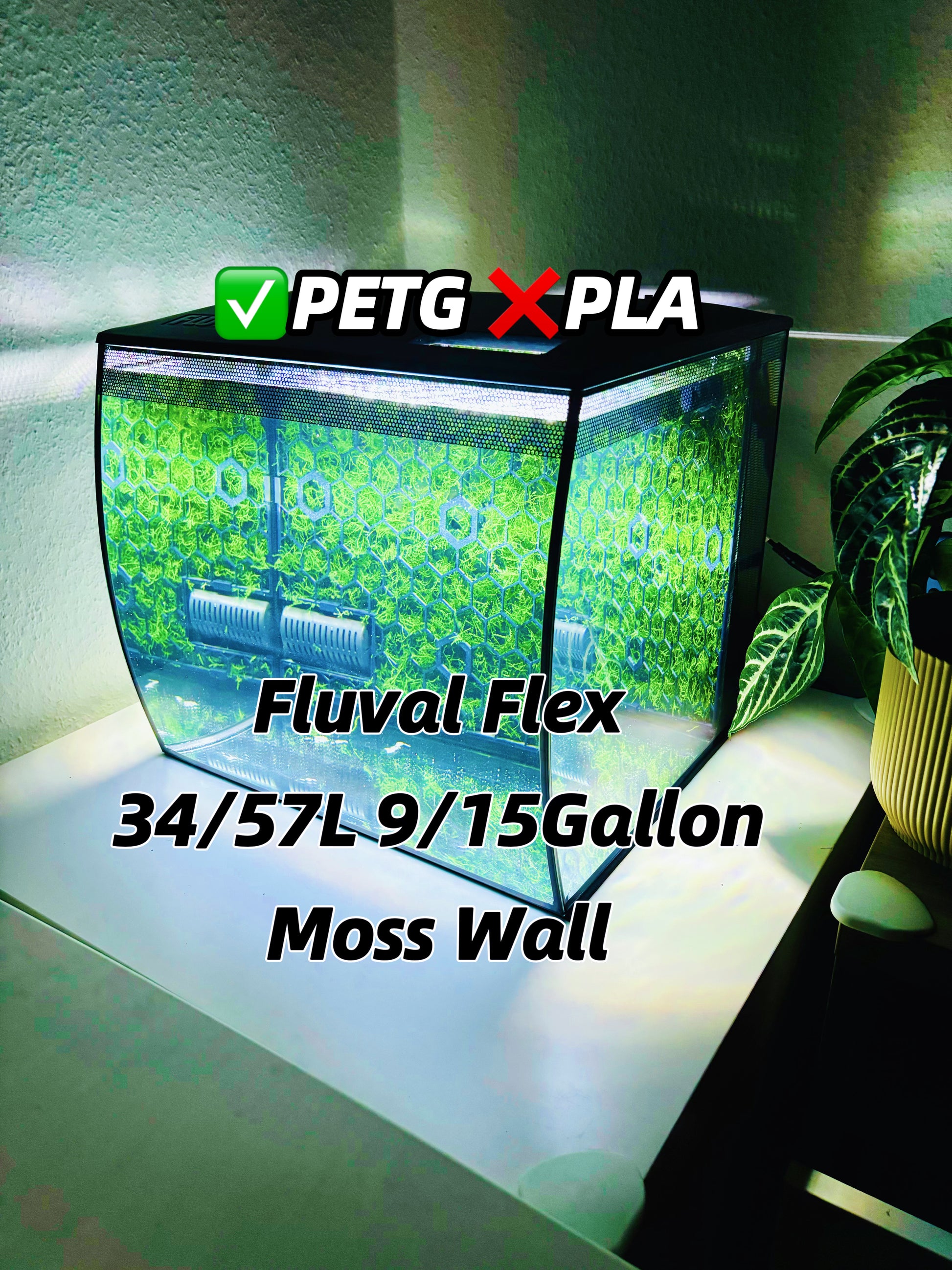 Moss Wall for Fluval Flex 34L/57L (9/15 Gallon) Aquascape Net Panel Moby Lab Studio Moss Wall for Fluval Flex 34L/57L (9/15 Gallon) Aquascape Net Panel Moby Lab Studio