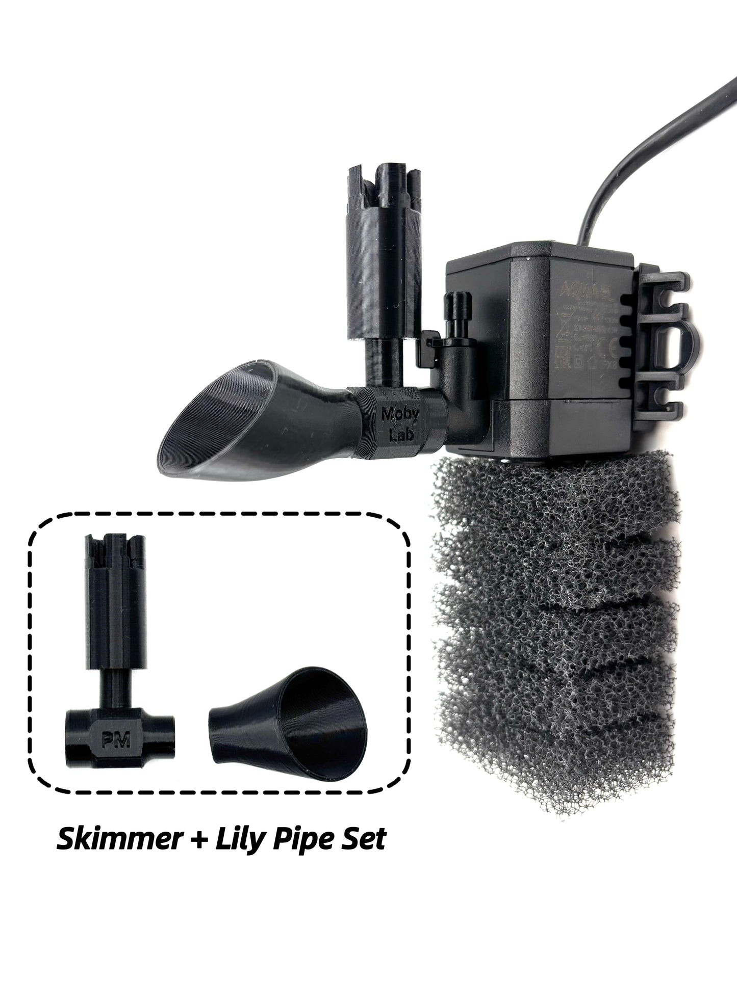 Moby Skimmer for Aquael Pat Mini  Aquarium Surface Residue Oil Removal Cleaning